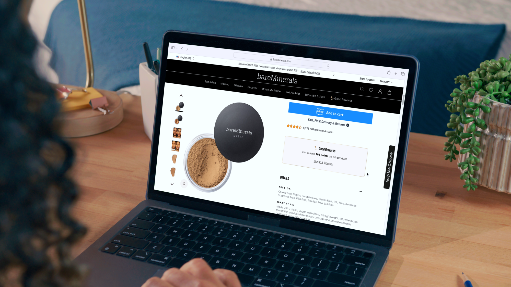 Shop Direct — mở website merchant (ví dụ BareMinerals) ngoài Amazon
